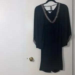 ashro black and white dress Black/White Colorblock Asymmetrical Dress L/XL
